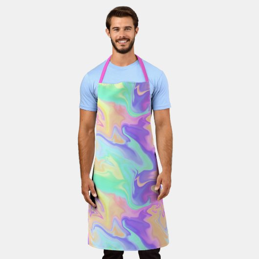 Gefärbte Krawatte Swirl Pastel Groovy Schürze (Getragen)