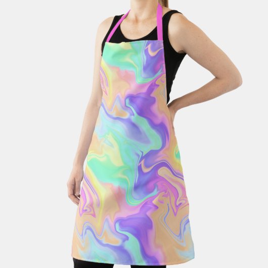 Gefärbte Krawatte Swirl Pastel Groovy Schürze (InSitu)