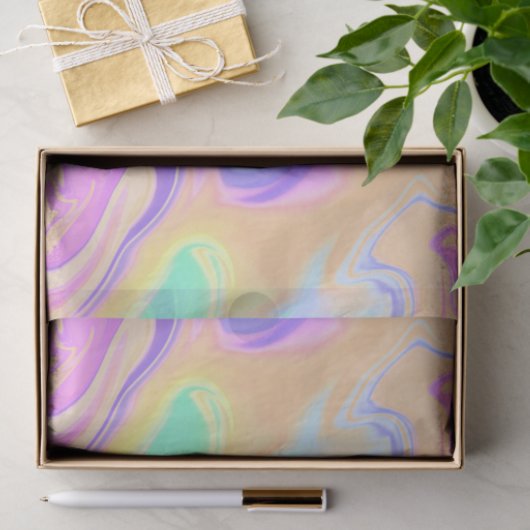 Gefärbte Krawatte Swirl Pastel Groovy Seidenpapier (Geschenk)