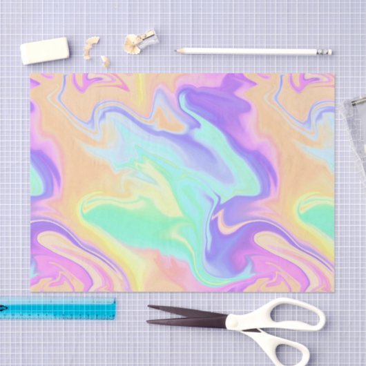 Gefärbte Krawatte Swirl Pastel Groovy Seidenpapier (Handwerk)