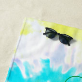 Gefärbte Krawatte Swirl Yellow Blue Green Personal Strandtuch (Beispiel)