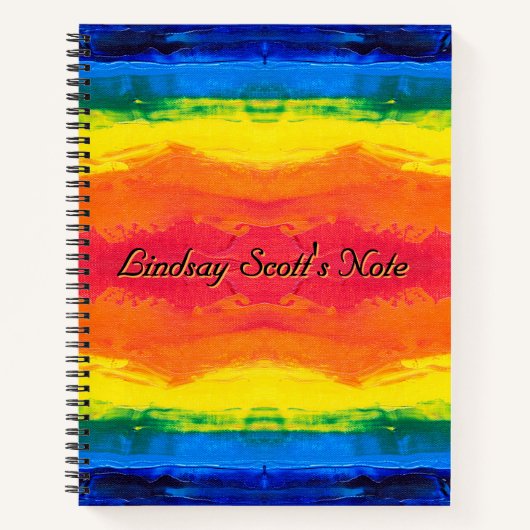 Gefärbte Krawatte Texture Individuelle Name Journa Notizblock (Vorderseite)