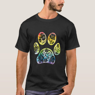Gefärbte Krawatte Tierkatze Hundekuh Pfosten Lover T-Shirt