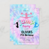 Gefärbte Krawatte Trampolin Park Einladung zum Geb (Vorne/Hinten)