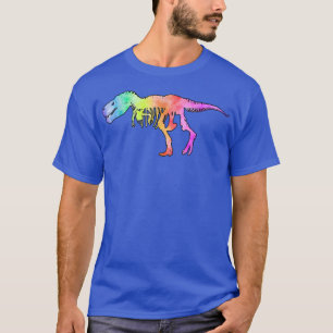 Gefärbte Krawatte TRe Skeleton Dino, Dinosaurier T-Shirt