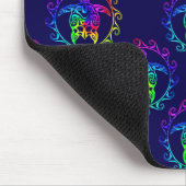 Gefärbte Krawatte Tribal Turtle Moari Sun Blue Mousepad (Ecke)