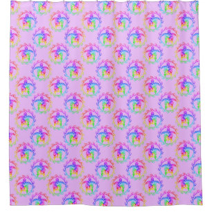 Gefärbte Krawatte Tribal Turtle Moari Sun Pink Duschvorhang