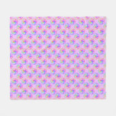 Gefärbte Krawatte Tribal Turtle Moari Sun Pink Fleecedecke (Vorderseite (Horizontal))