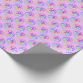 Gefärbte Krawatte Tribal Turtle Moari Sun Pink Geschenkpapier (Ecke)