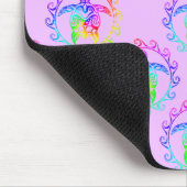 Gefärbte Krawatte Tribal Turtle Moari Sun Pink Mousepad (Ecke)