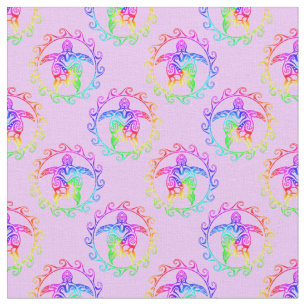 Gefärbte Krawatte Tribal Turtle Moari Sun Pink Stoff