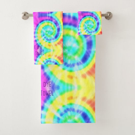 Gefärbte Krawatte Trippy Hippie Psychedelic Badetu Badhandtuch Set (Insitu)