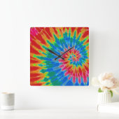 Gefärbte Krawatte-Uhr für Rot und Blau Quadratische Wanduhr (Zuhause)