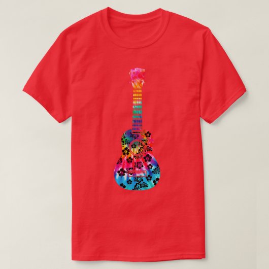 Gefärbte Krawatte Ukulele Player Hawaiian 1 T-Shirt (Design vorne)