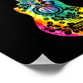 Gefärbte Krawatte Ukulele Player Hawaiian Musician Poster (Ecke)