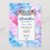 Gefärbte Krawatte und Blume der Wasserfarben Einladung (Vorne/Hinten)