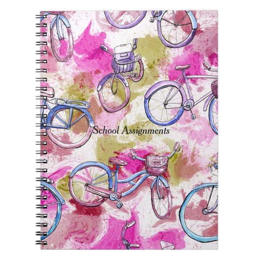 Gefärbte Krawatte und Fahrräder für Schulklassen Notizblock (Vorderseite)