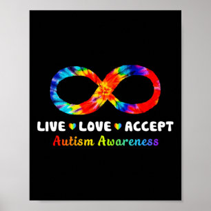 Gefärbte Krawatte Unendlichkeit Symbol Live-Liebe Poster