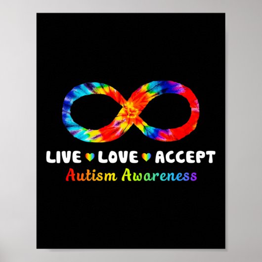 Gefärbte Krawatte Unendlichkeit Symbol Live-Liebe Poster (Vorne)