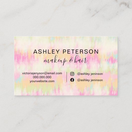 Gefärbte Krawatte unicorn Regenbogenschminke und H Visitenkarte (Rückseite)