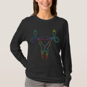 Gefärbte Krawatte Uterus zeigt Middle Finger Repro T-Shirt (Vorderseite)