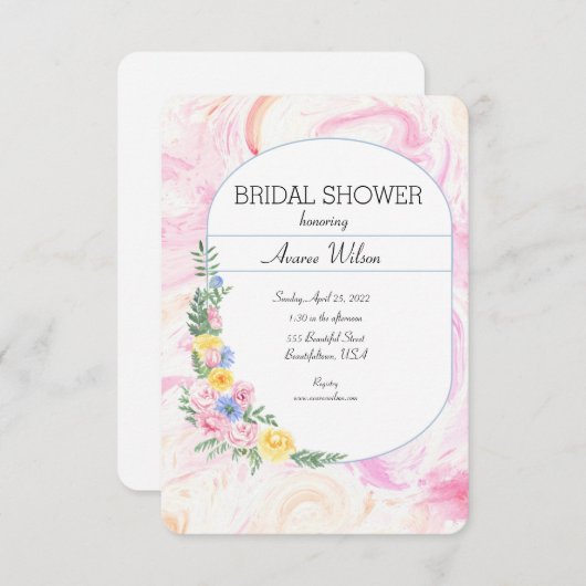 Gefärbte Krawatte von Aquarellen und Blumenkranz (Vorne/Hinten)