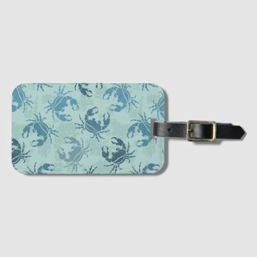 Gefärbte Krawatte von Krabben Gepäckanhänger (Vorderseite (Horizontal))