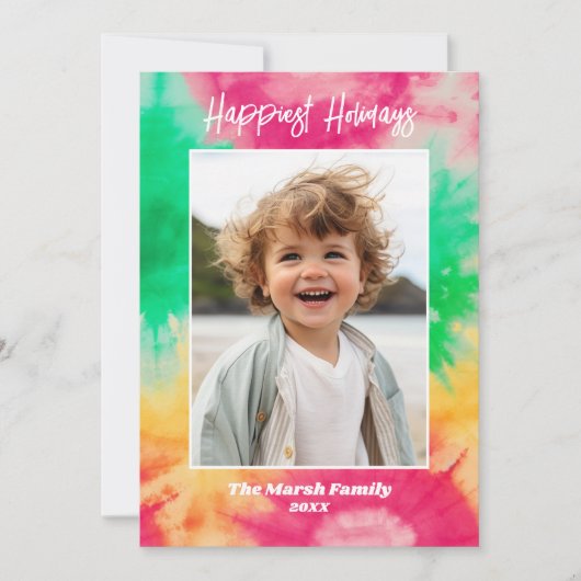 Gefärbte Krawatte Weihnachten - Foto mit farbenfro (Vorderseite)