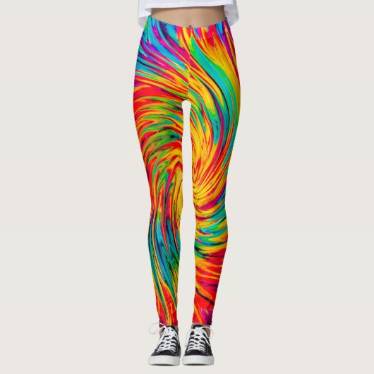 GEFÄRBTE KRAWATTE WIND ABSTRAKT LEGGINGS (Vorderseite)