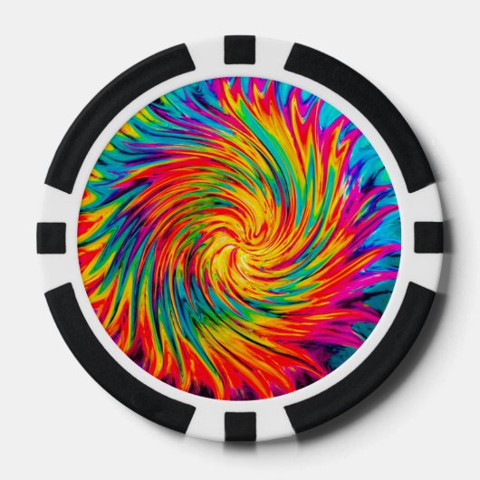 GEFÄRBTE KRAWATTE WIND ABSTRAKT POKERCHIPS (Vorderseite)