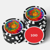 GEFÄRBTE KRAWATTE WIND ABSTRAKT POKERCHIPS (Stapel)