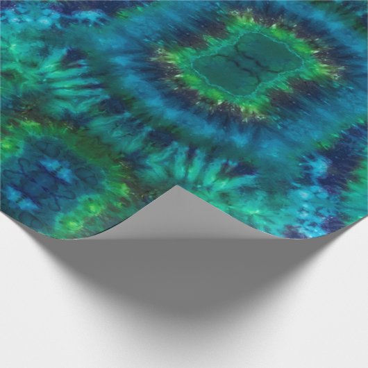 Gefärbte Krawatte Wrapping & Craft Paper in Blues  Geschenkpapier (Ecke)