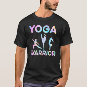 Gefärbte Krawatte Yoga Krieger Posen T-Shirt