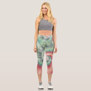 Gefärbte Krawatte Yoga Pant Capri Leggings