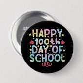Gefärbte Krawatte zum 100. Schullehrertag Button (Vorne & Hinten)