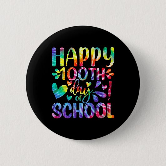 Gefärbte Krawatte zum 100. Schullehrertag Button (Vorderseite)