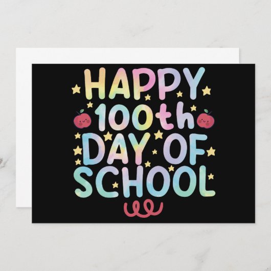 Gefärbte Krawatte zum 100. Schullehrertag Einladung (Vorne/Hinten)