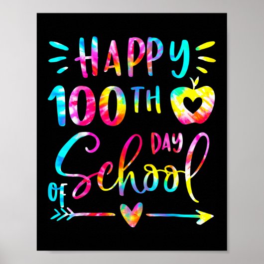 Gefärbte Krawatte zum 100. Schullehrertag Poster (Vorne)
