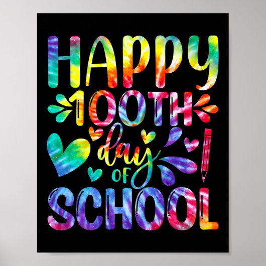 Gefärbte Krawatte zum 100. Schullehrertag Poster (Vorne)