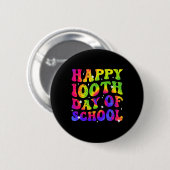 Gefärbte Krawatte zum 100. Schultag Kinder Kinder Button (Vorne & Hinten)