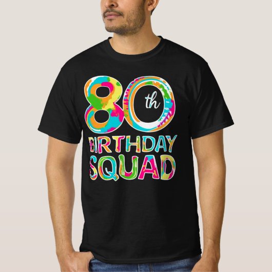 gefärbte Krawatte zum 80. Geburtstag T-Shirt (Vorderseite)