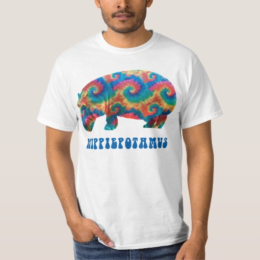 Gefärbte KrawatteHippieHippy Hippopotamus T-Shirt (Vorderseite)