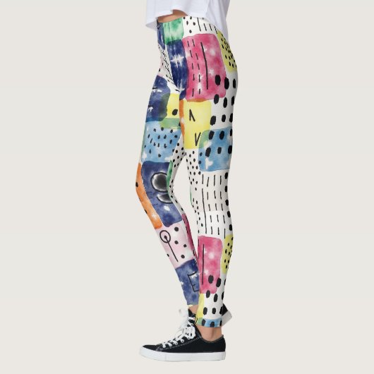 Gefärbte Krawatten mit einfachen geometrischen For Leggings (Links)