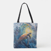 Gefärbte Meeresschildkröte Tasche (Rückseite)