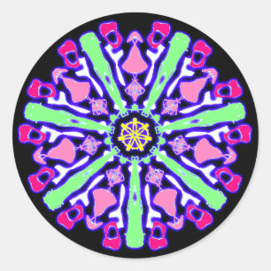 Gefärbter Psychedelikatsticker Nr. 3 Runder Aufkleber