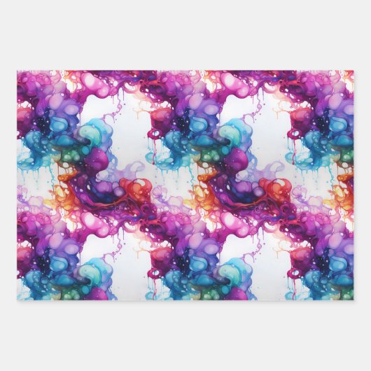 Gefärbtes abstraktes Verpackungspapier Geschenkpapier Set (Vorderseite 2)