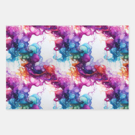 Gefärbtes abstraktes Verpackungspapier Geschenkpapier Set