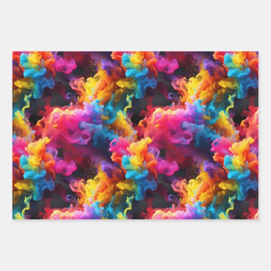 Gefärbtes abstraktes Verpackungspapier Geschenkpapier Set (Vorderseite 3)