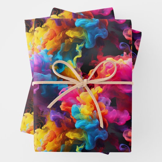 Gefärbtes abstraktes Verpackungspapier Geschenkpapier Set (Beispiel)