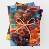 Gefärbtes abstraktes Verpackungspapier Geschenkpapier Set (Beispiel)